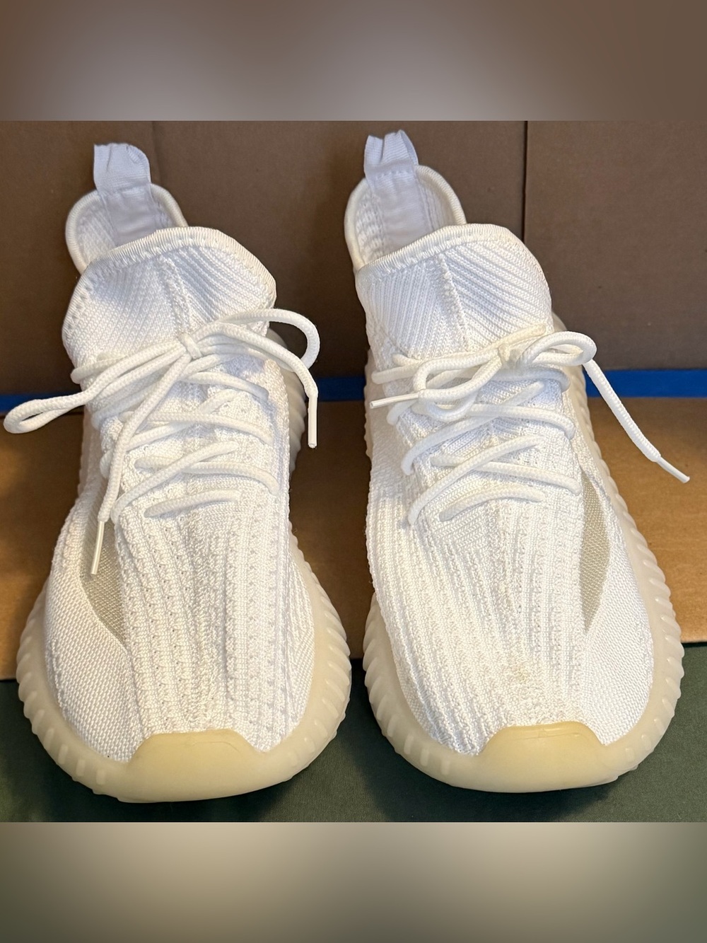 Slip on Women’s Athletic Knit Lace-Up Sneakers in Off-White
